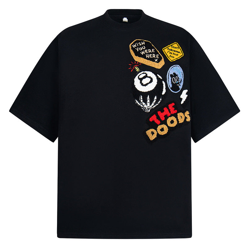 YAVIORA Badge Embroidered Tee