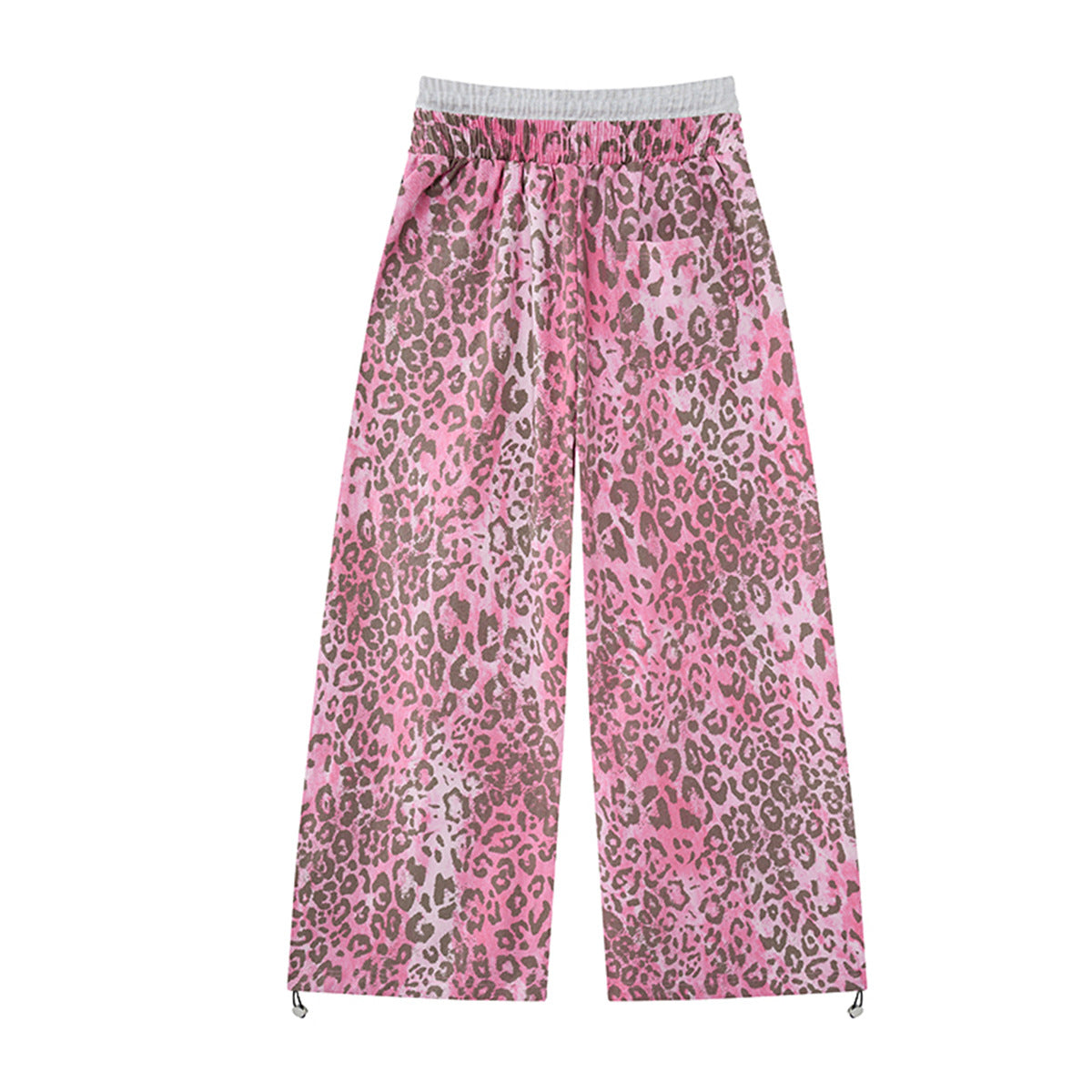 YAVIORA Pink Leopard Print Faux Two-Piece Pants