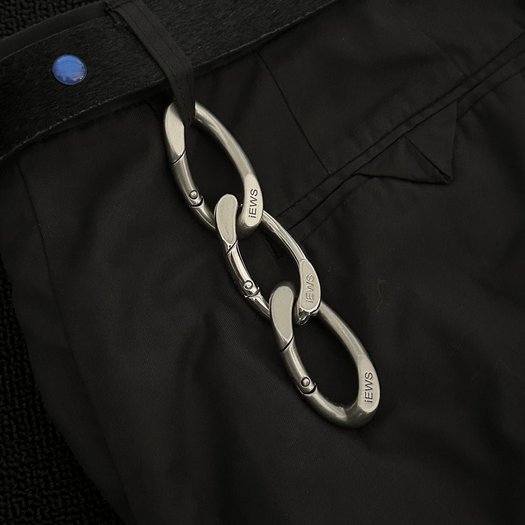 Oval Spring Snap Hook Keychain Ring Silver Metal