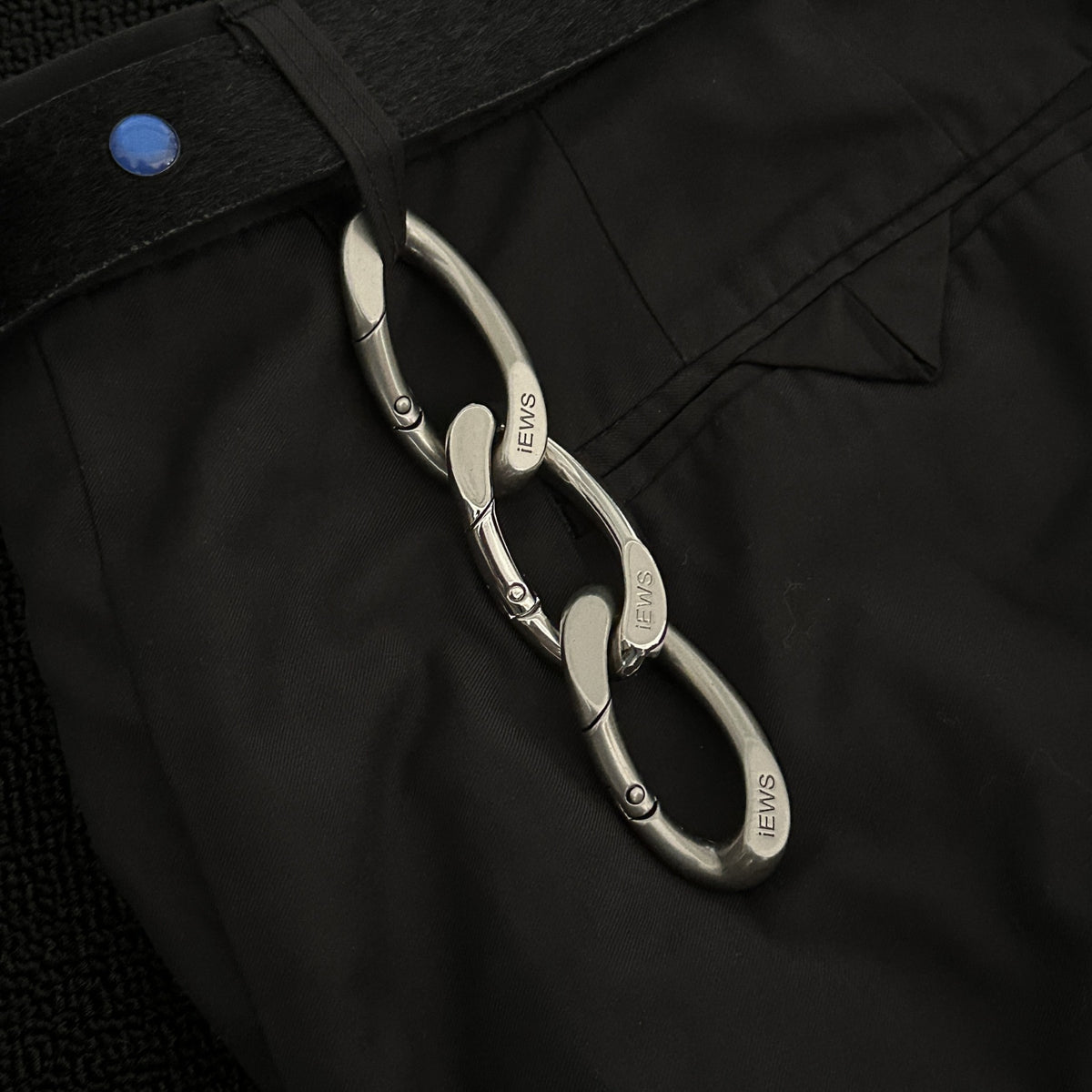 Oval Spring Snap Hook Keychain Ring Silver Metal