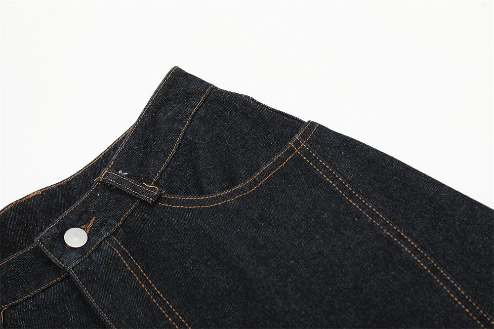 YAVIORA Multi-Button-Jeans mit geschwungenem Schnitt