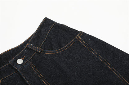 YAVIORA Multi-Button-Jeans mit geschwungenem Schnitt