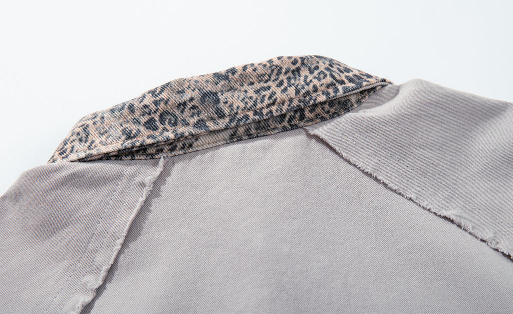 YAVIORA Leopard-Panel Cross Polo Shirt