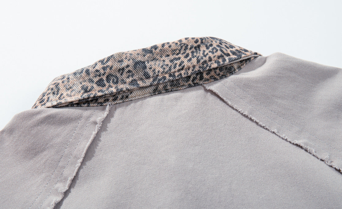 YAVIORA Leopard-Panel Cross Polo Shirt