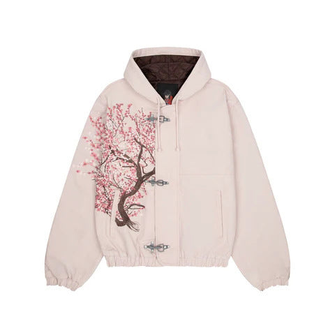 Retro Straight-leg Jeans with Plum Blossom Embroidery