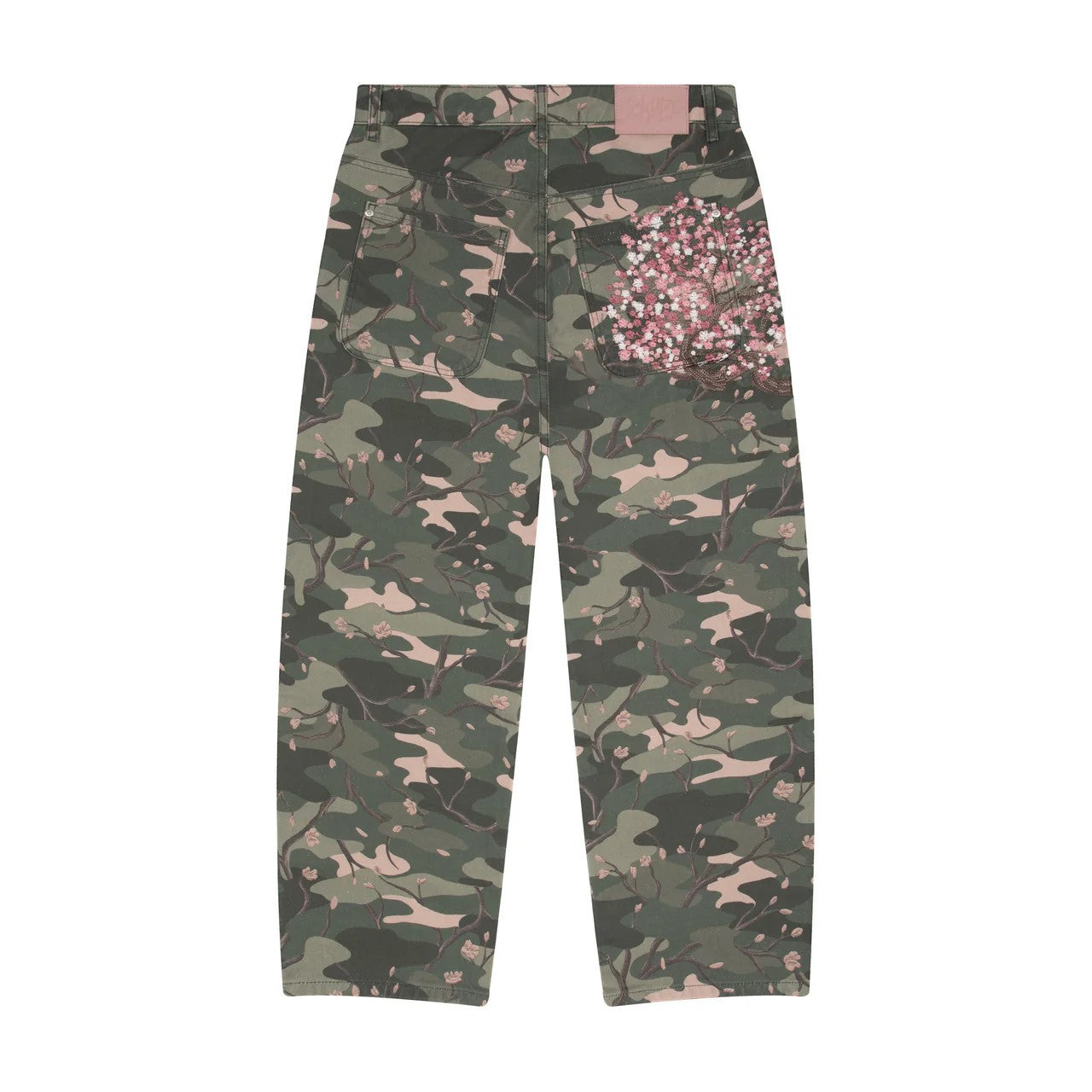 Retro Straight-leg Jeans with Plum Blossom Embroidery