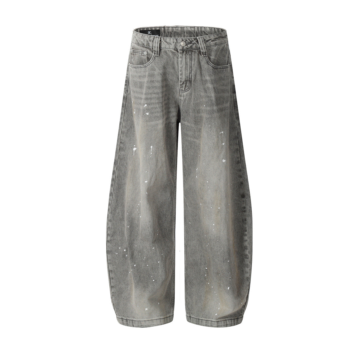 YAVIORA White Ink Print Curved Wide Leg Pants