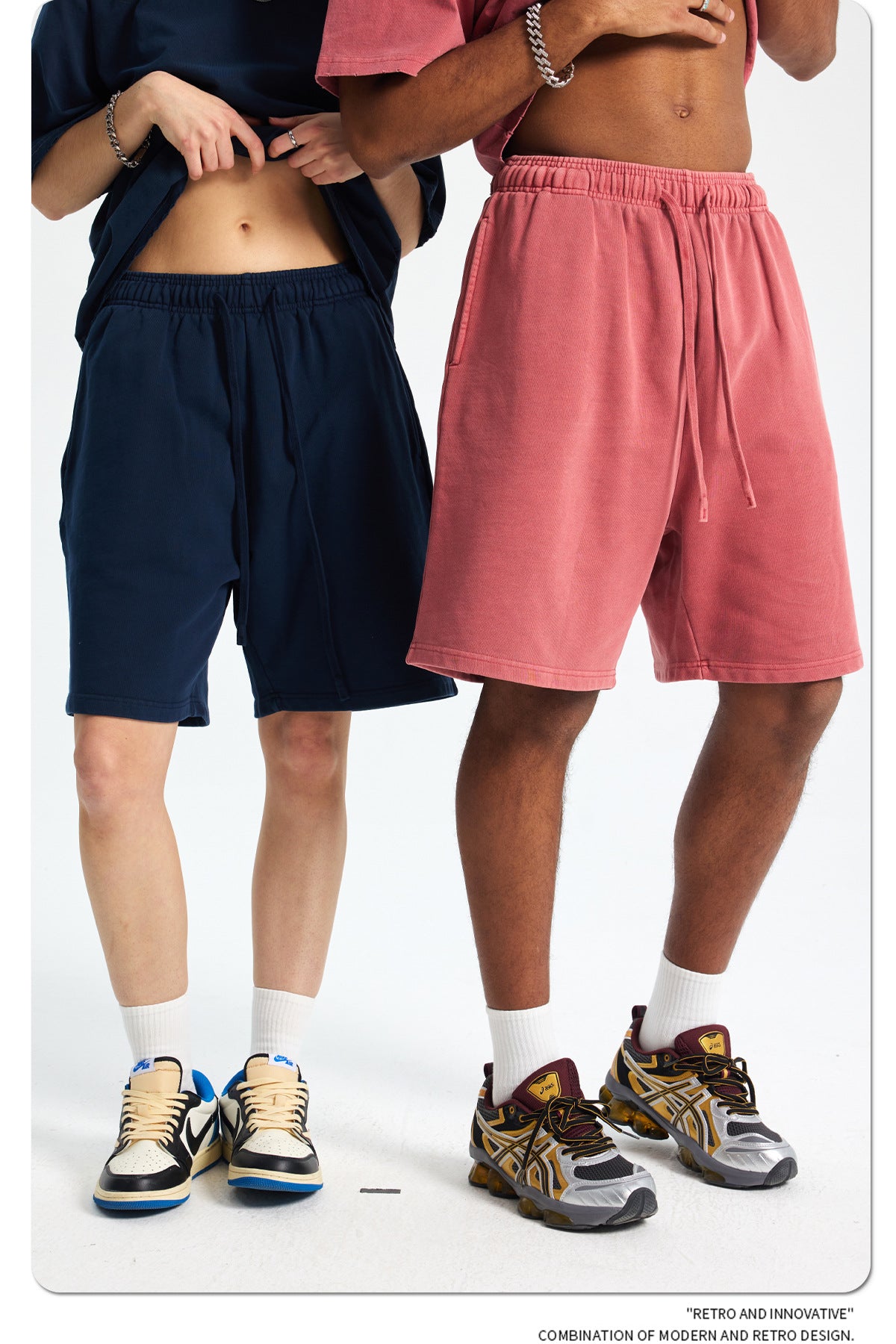 Yaviora Retro Terry Cotton Sports Shorts for Men