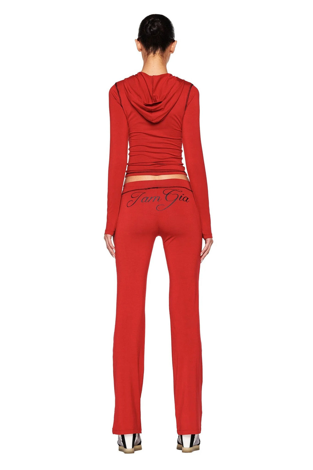 y2k hot girl letter print low-rise trousers two-piece set