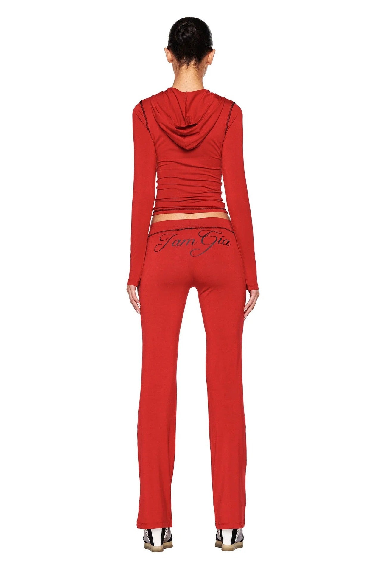 y2k hot girl letter print low-rise trousers two-piece set