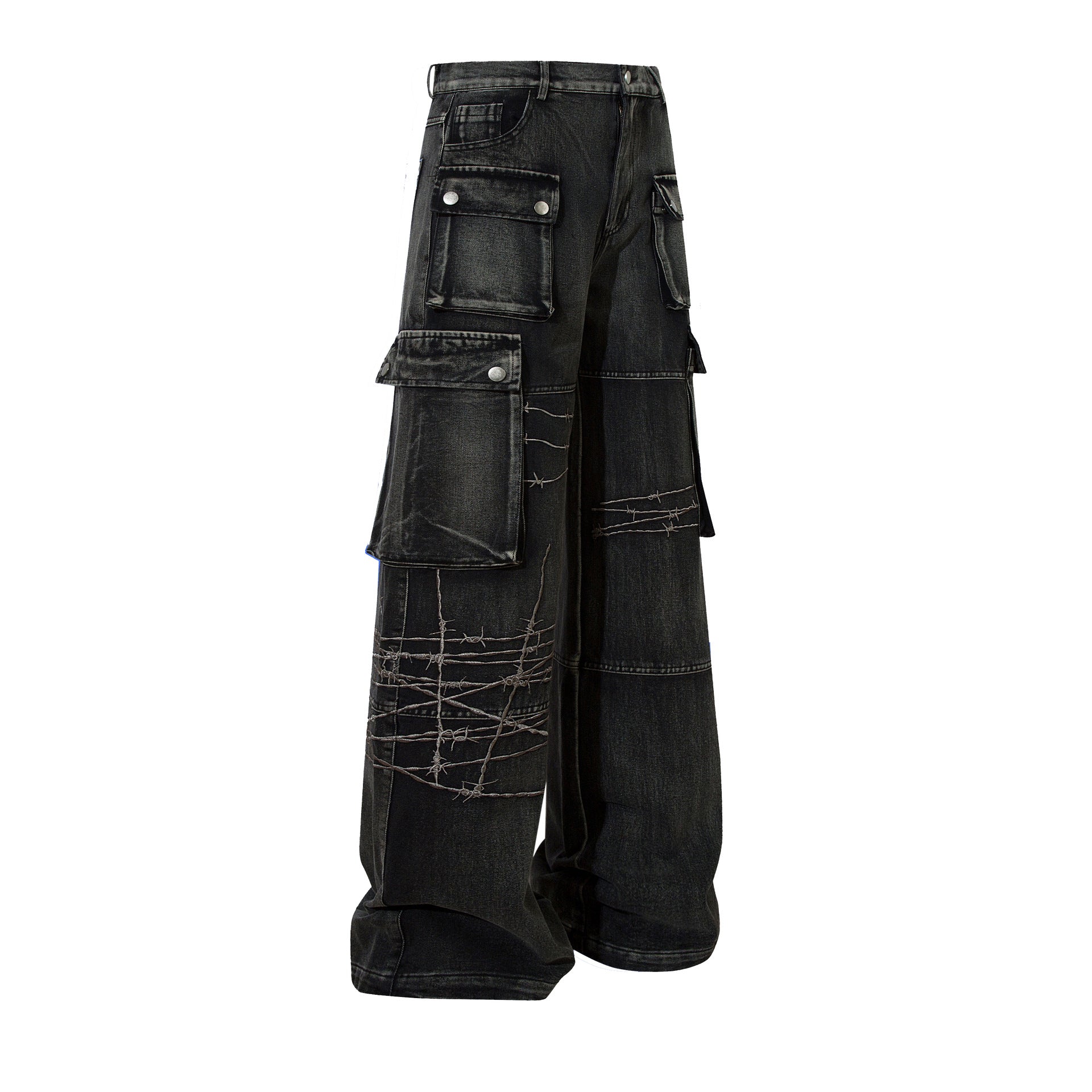 YAVIORA Multi-Pocket Workwear Denim Jeans