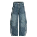 YAVIORA Deconstructed 3-Stripes Curved Wide Leg Pants