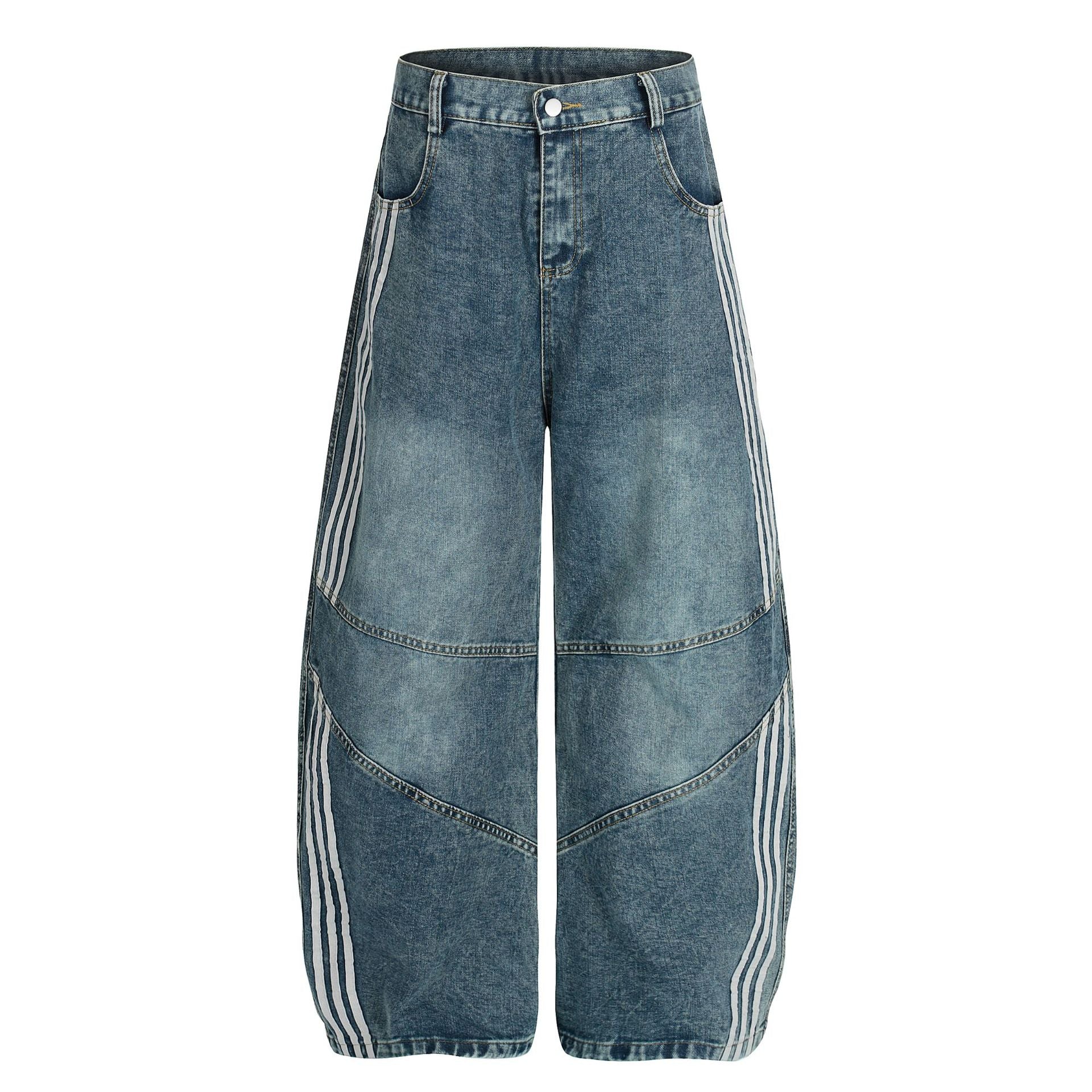 YAVIORA Deconstructed 3-Stripes Curved Wide Leg Pants