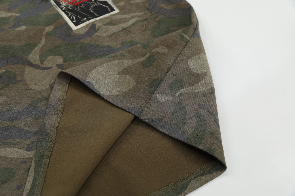 YAVIORA Vintage Camo Graphic T-Shirt