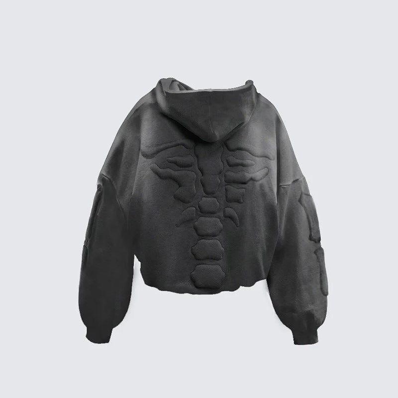 YAVIORA Skeleton Embroidered Hoodie