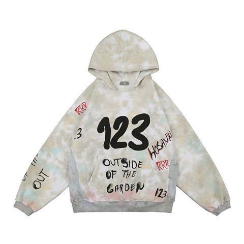 Unique Hand-Painted 3D Graffiti Print Hoodie