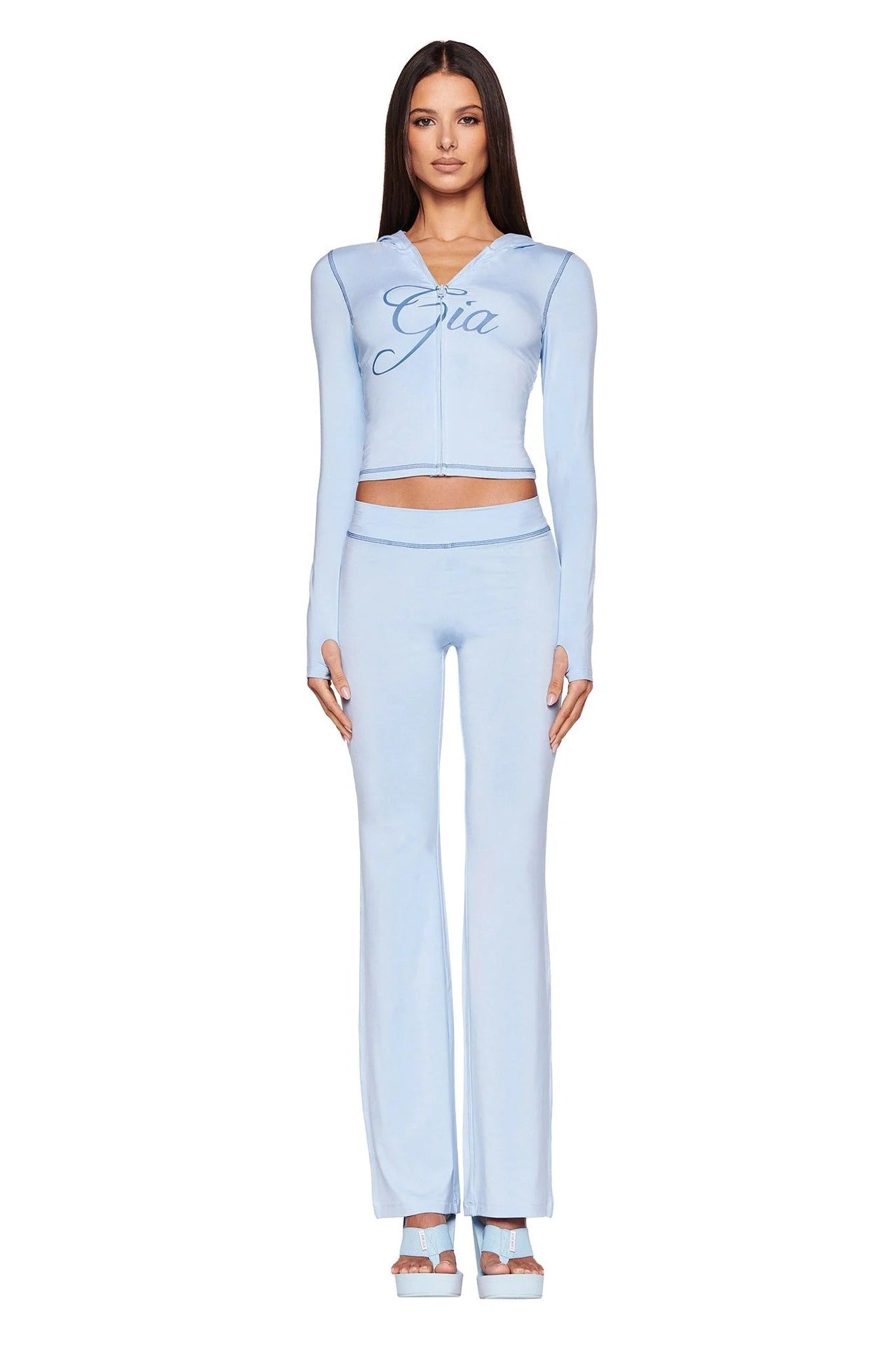 y2k hot girl letter print low-rise trousers two-piece set