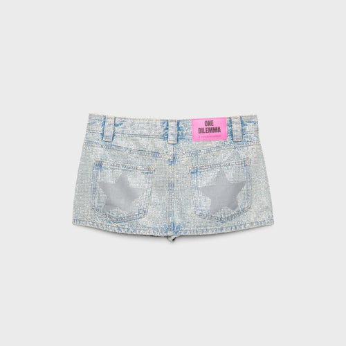 Star Print Rhinestone Embroidered Jeans