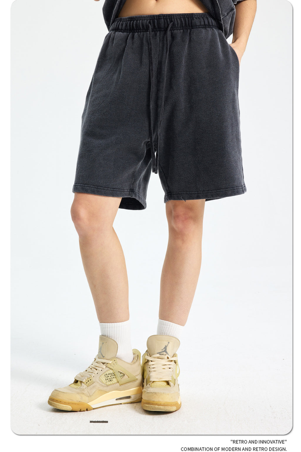 Yaviora Retro Terry Cotton Sports Shorts for Men