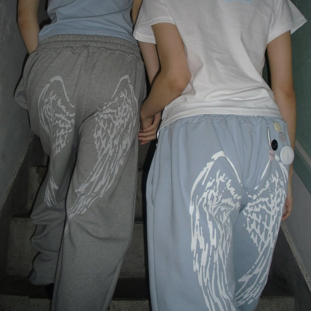 "Hot Girl" Style Sequin-Wing Sweatshirt and Pants Set