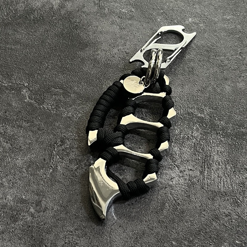 Stainless Steel Knuckle Duster Key Chain Pendant Accessory