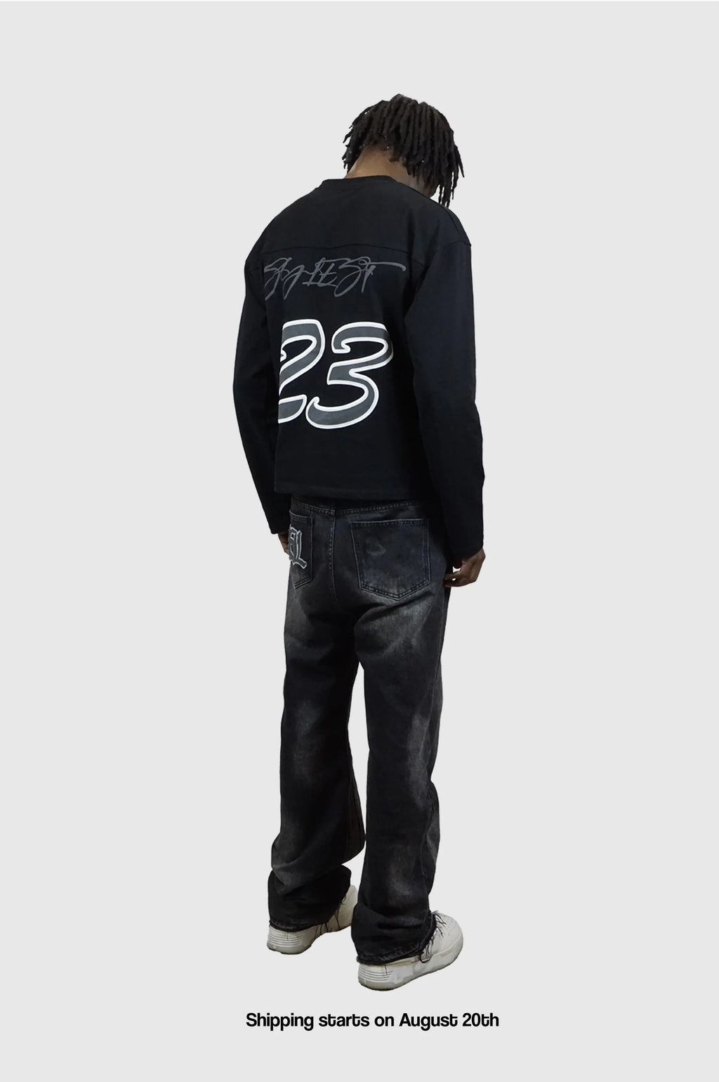 Y2K Hip-Hop Style Crewneck T-Shirt with Puff-Print Number 23