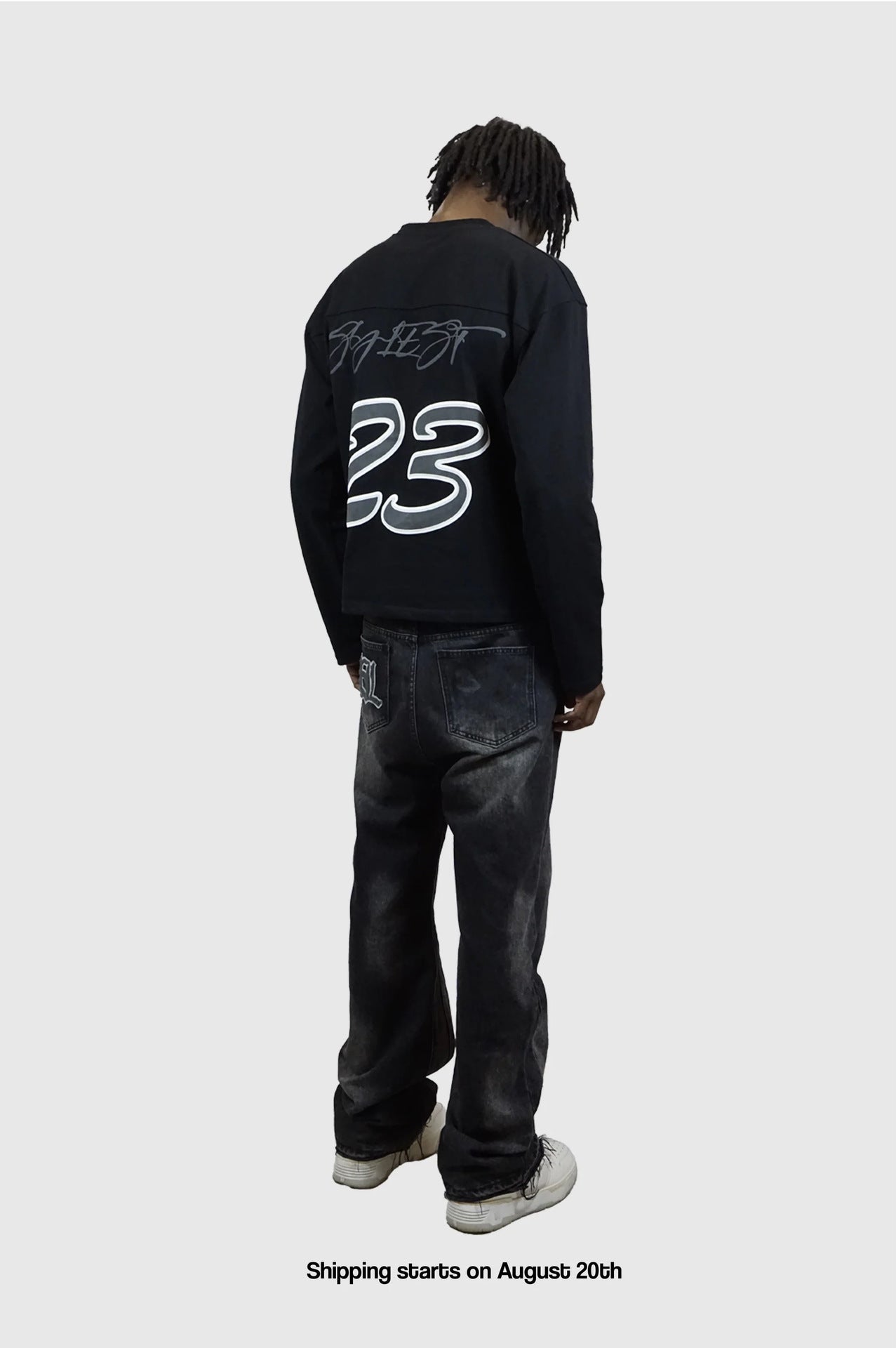 Y2K Hip-Hop Style Crewneck T-Shirt with Puff-Print Number 23