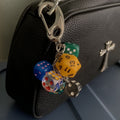 Colorful Dice Bag Charm Keychain Pendant Accessory