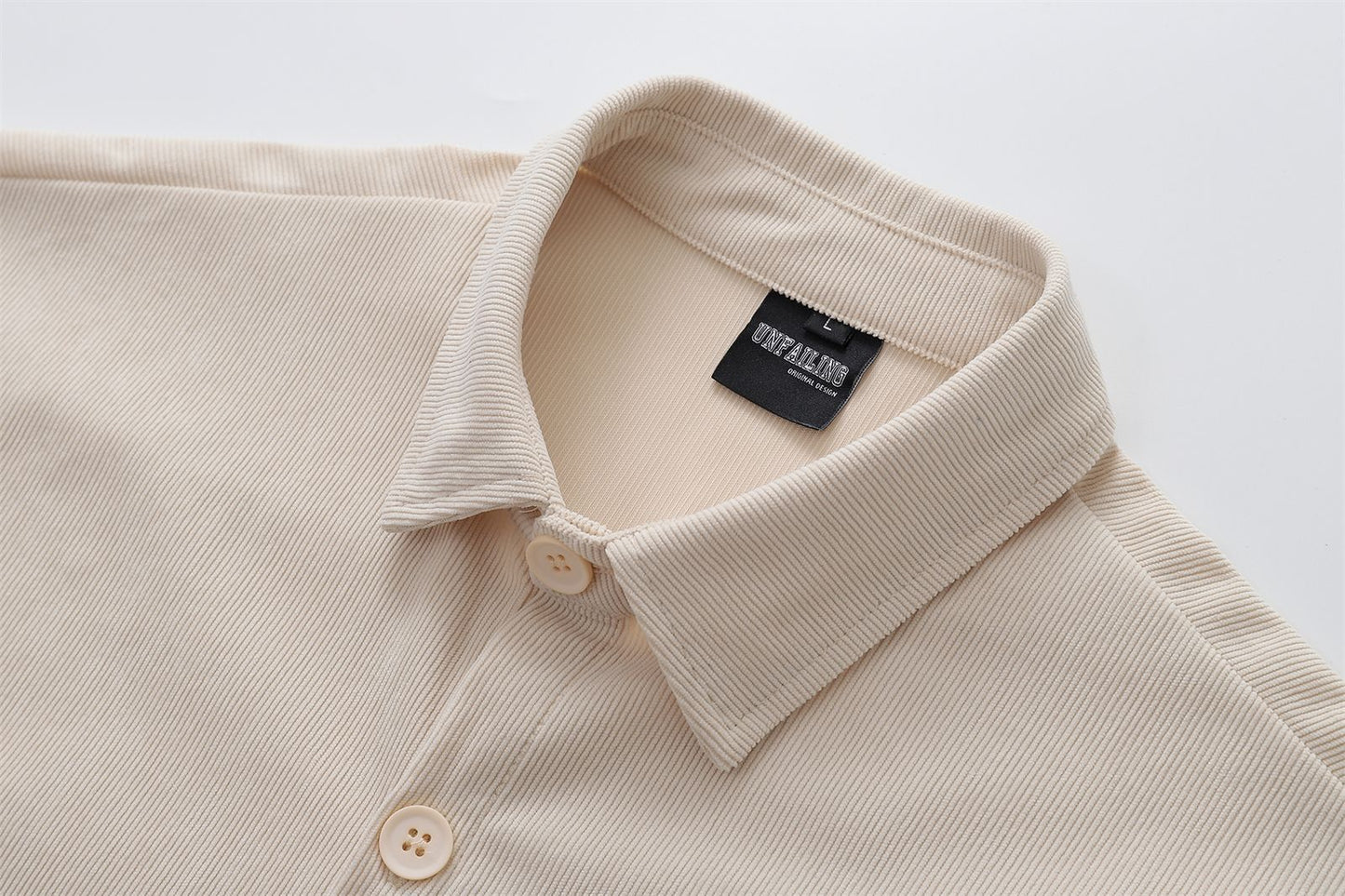 YAVIORA Cartoon Letter Corduroy Shirt