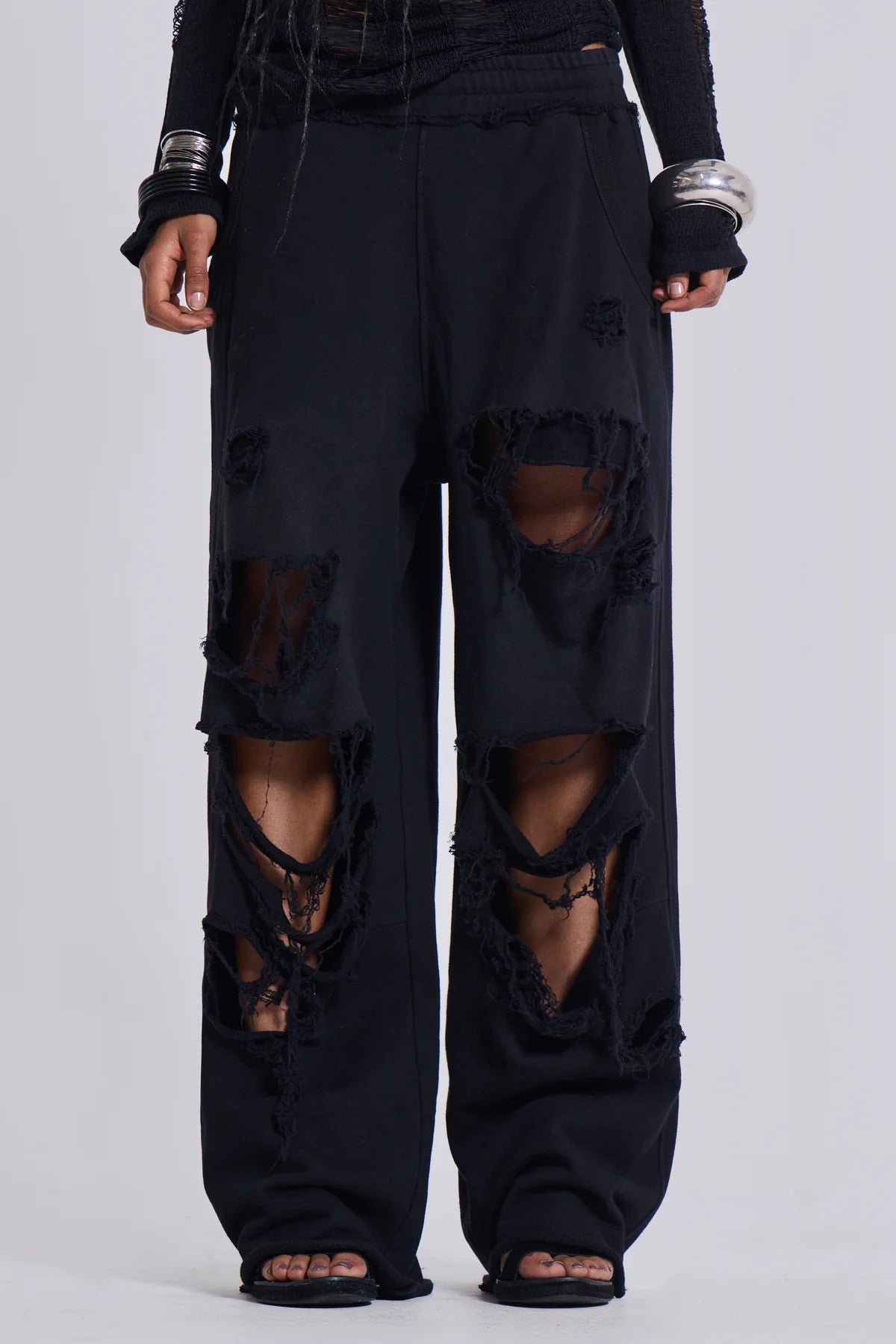 Y2K Hip-Hop Style Washed, Distressed, and Printed Jeans