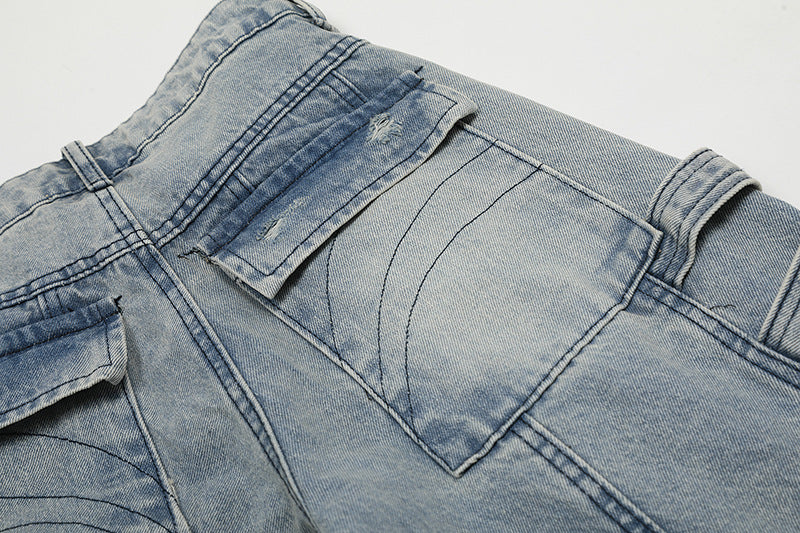 YAVIORA Distressed Utility Jeans
