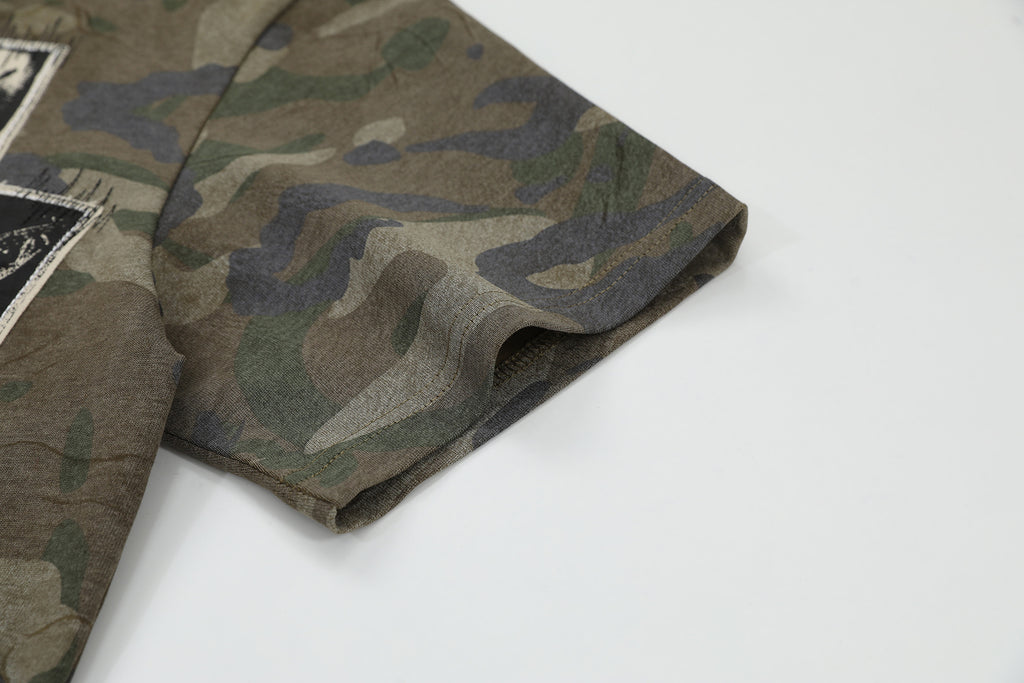 YAVIORA Vintage Camo Graphic T-Shirt