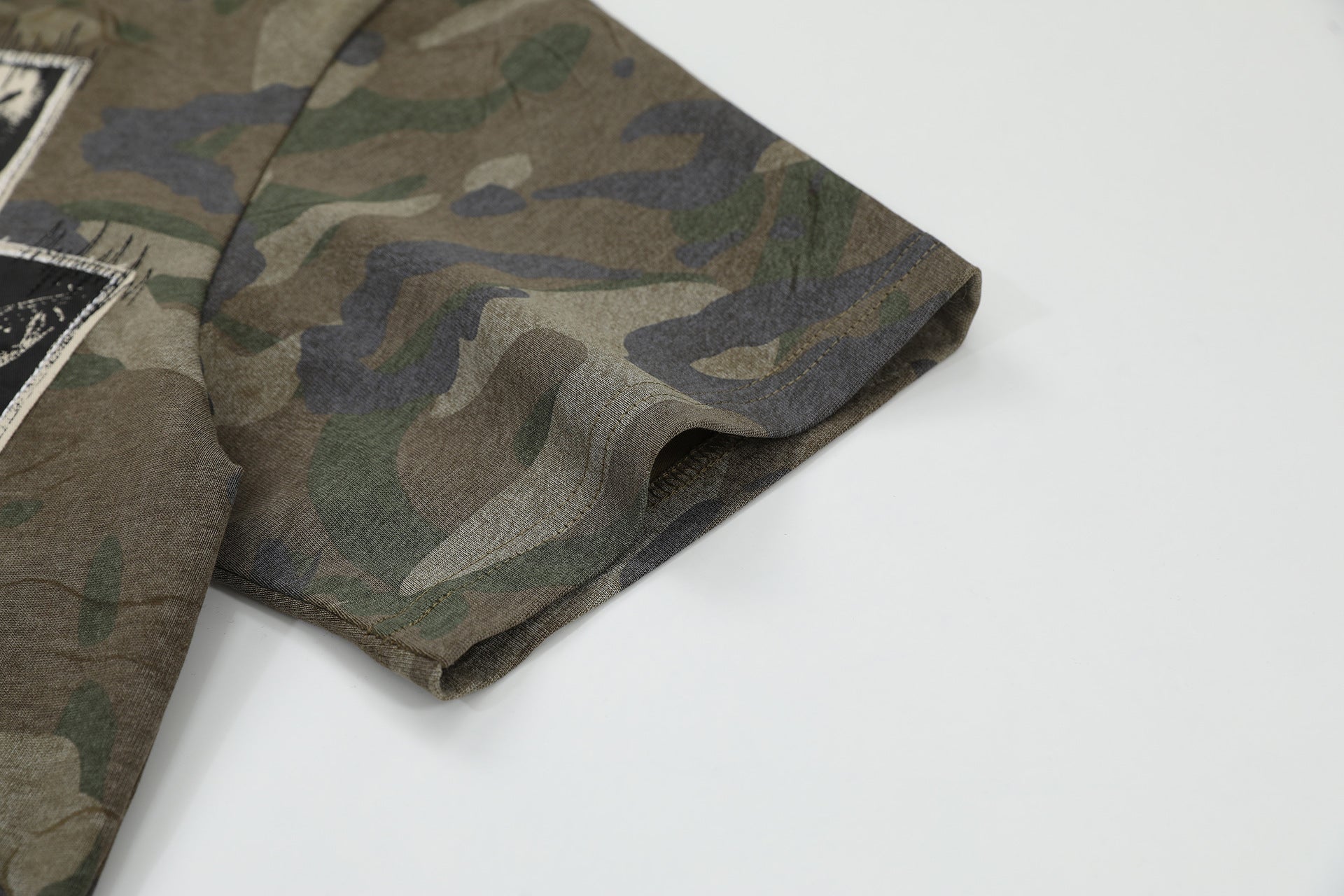 YAVIORA Vintage Camo Graphic T-Shirt
