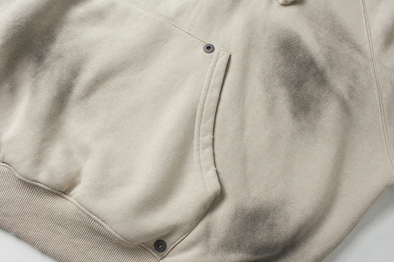 YAVIORA Wasteland Style Washed Embroidered Hoodie