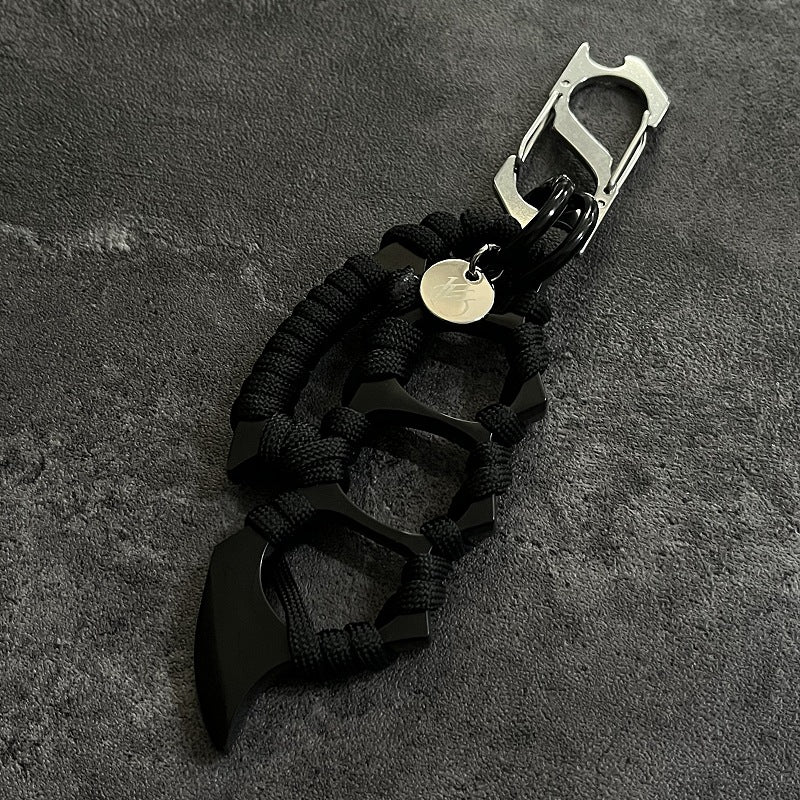 Stainless Steel Knuckle Duster Key Chain Pendant Accessory