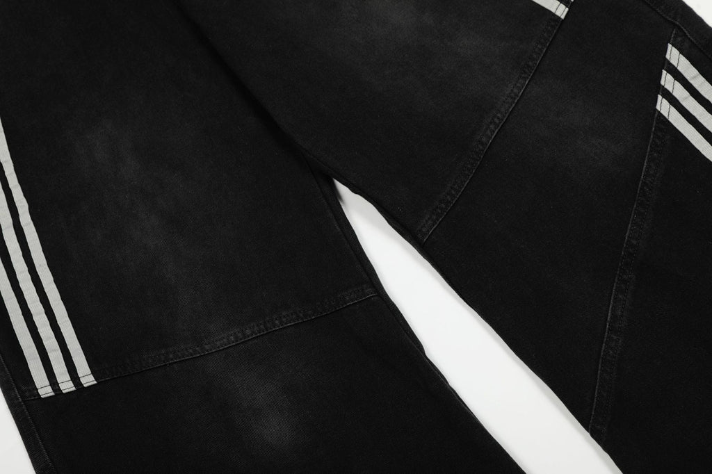YAVIORA Deconstructed 3-Stripes Curved Wide Leg Pants