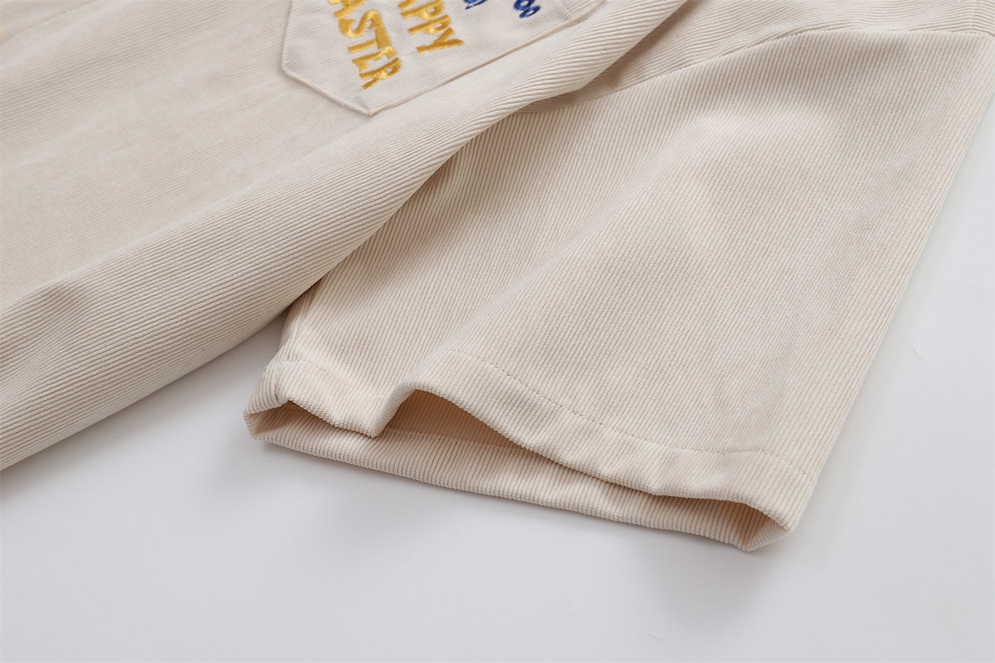 YAVIORA Cartoon Letter Corduroy Shirt