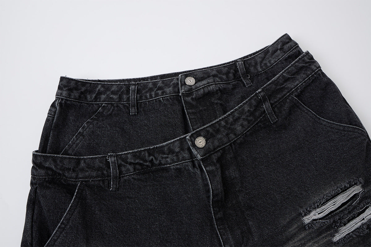 YAVIORA Ripped and Distressed Denim Shorts