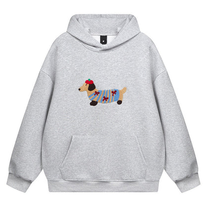YAVIORA Dackel bestickter Kapuzenpullover