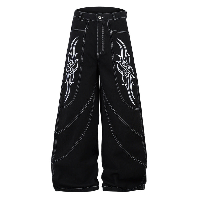 YAVIORA Wing Embroidered Jeans