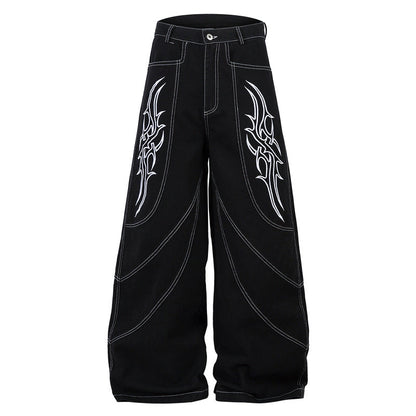 YAVIORA Wing Embroidered Jeans
