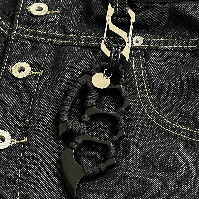 Stainless Steel Knuckle Duster Key Chain Pendant Accessory