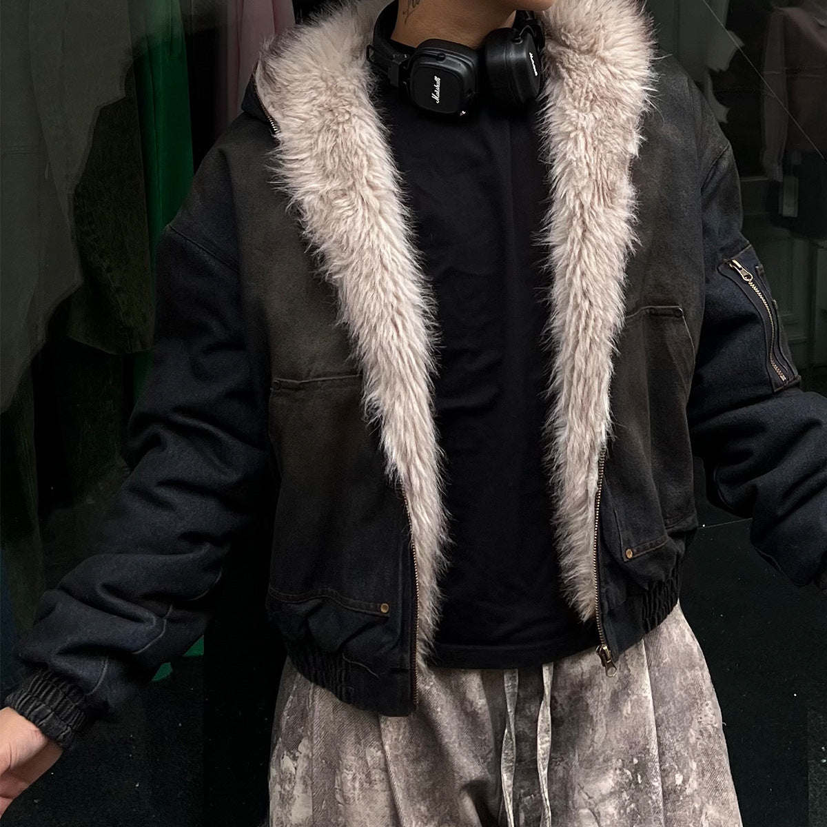 YAVIORA Denim Puffer Jacket