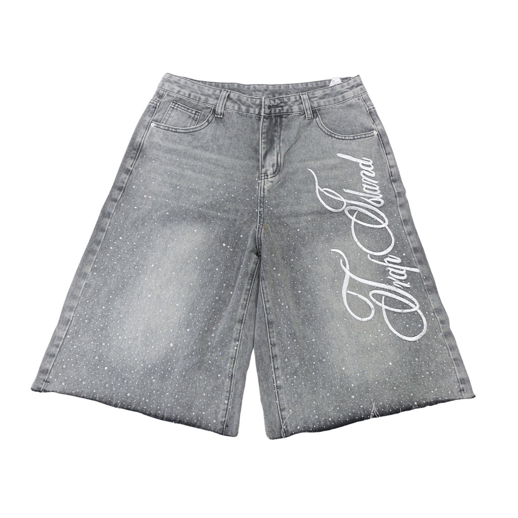Y2K Straight Leg Wide Leg Distressed Loose Fit Capri Pants
