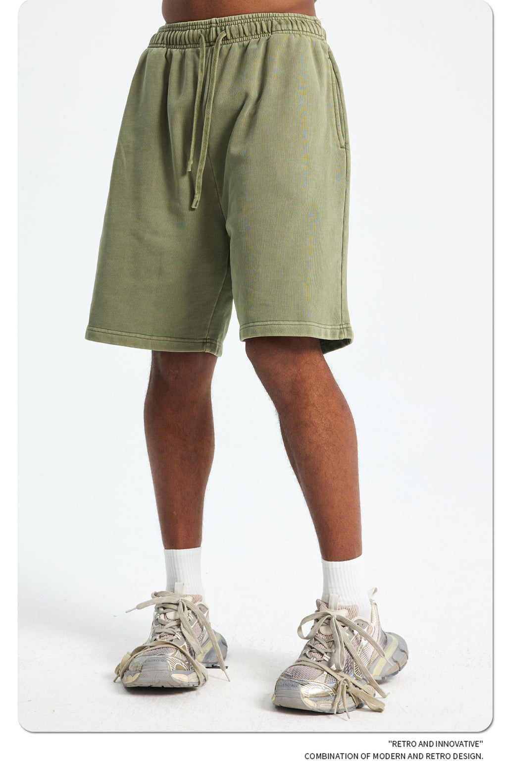 Yaviora Retro Terry Cotton Sports Shorts for Men