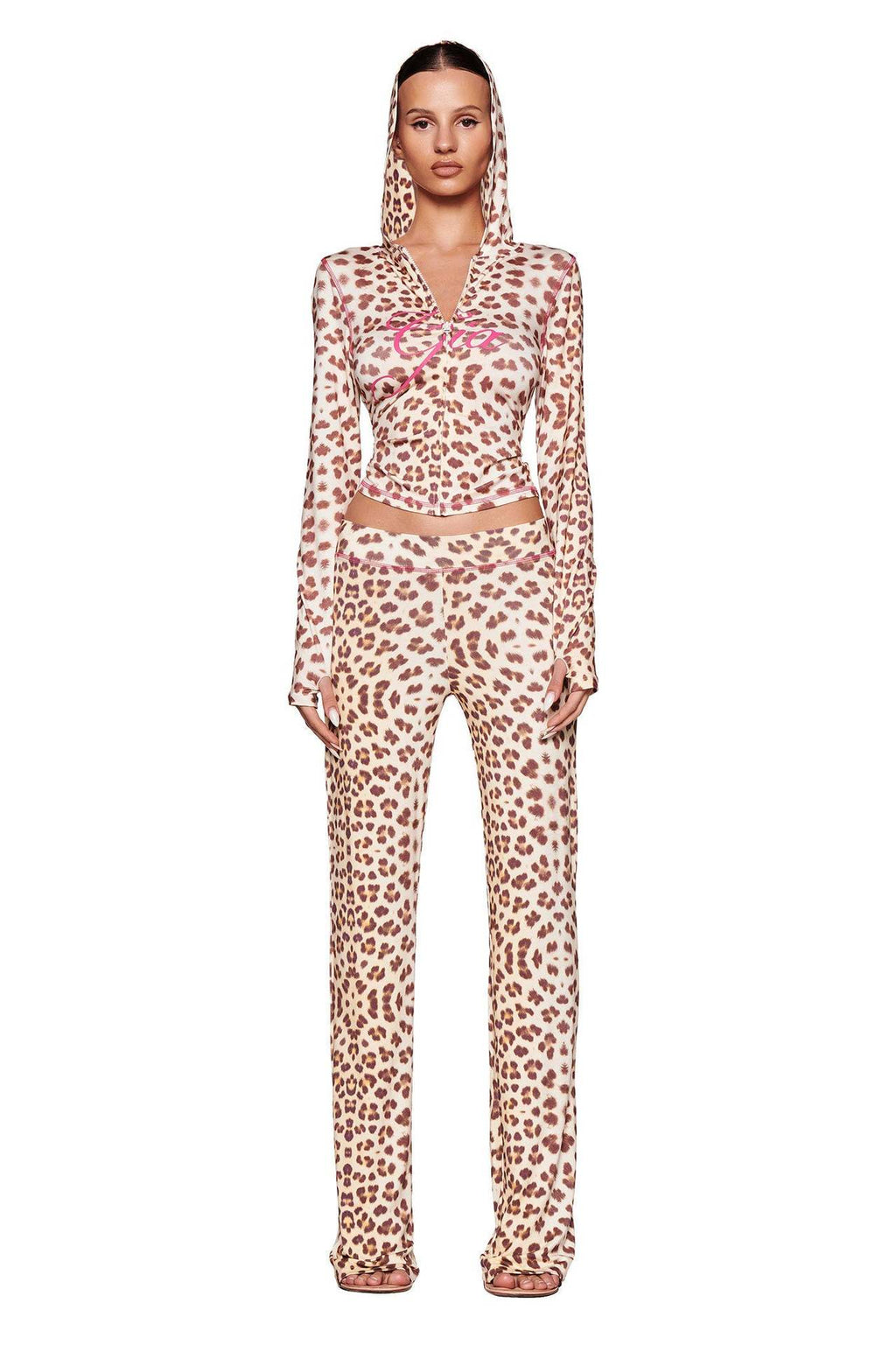 y2k hot girl letter print low-rise trousers two-piece set