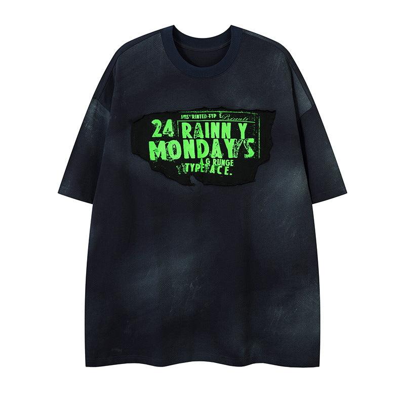 YAVIORA T-Shirt mit starker Waschung und Schriftzug