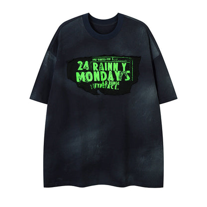 YAVIORA T-Shirt mit starker Waschung und Schriftzug