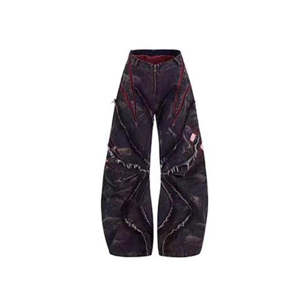 YAVIORA Snowflake Patchwork-Jeans