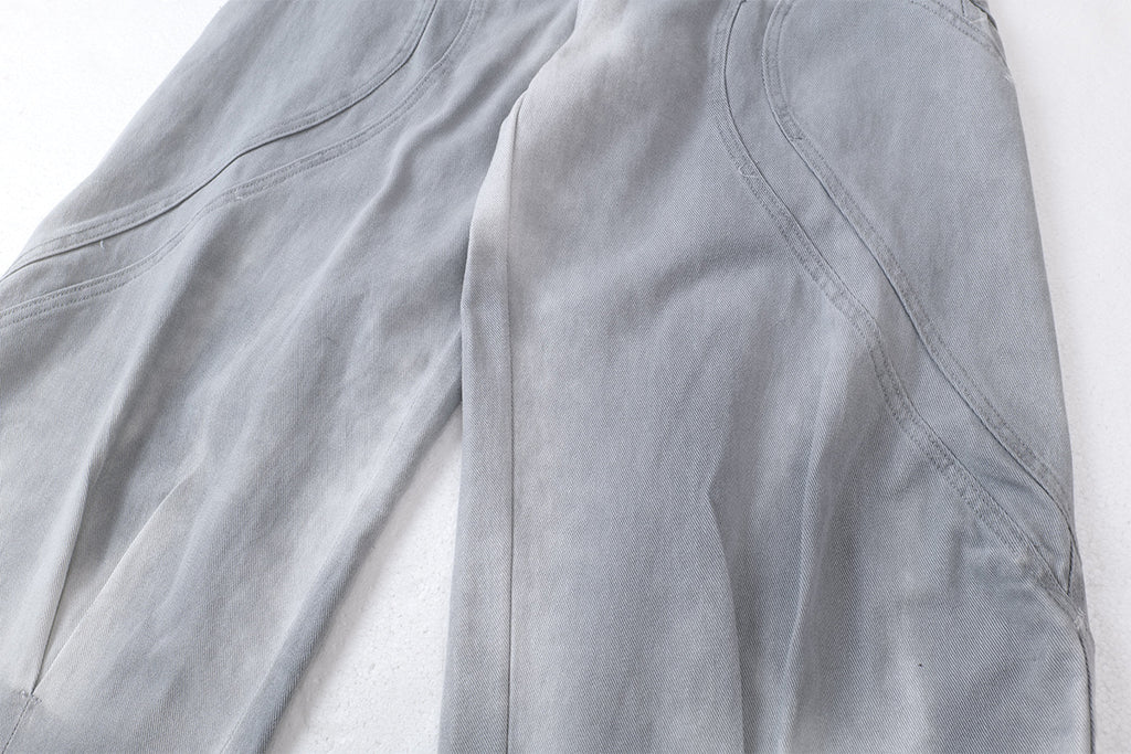 YAVIORA Dirty Dye Deconstructed Design Scimitar Pants